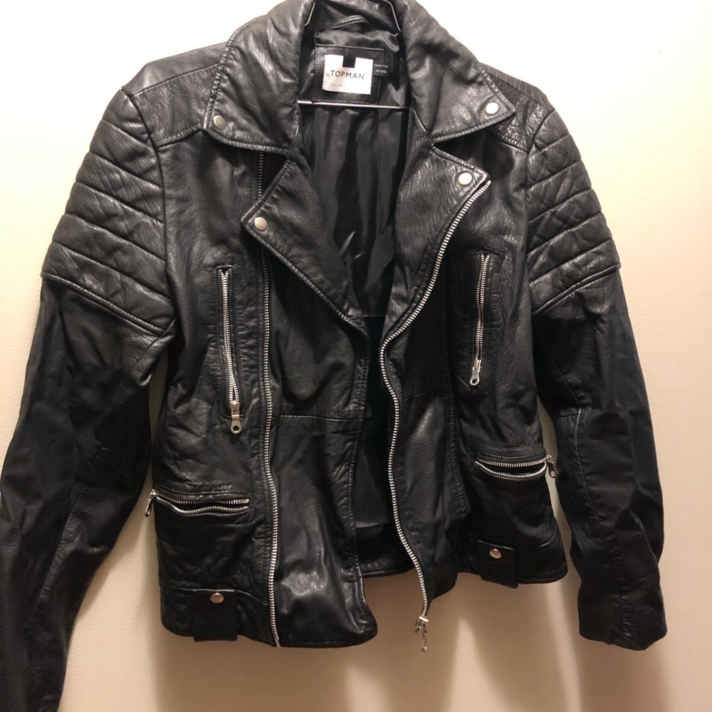 Topman leather biker jacket